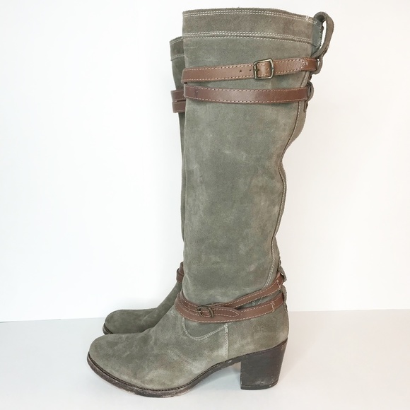 Frye Shoes - Frye | Jane Olive Suede Strappy Knee High Boot 11